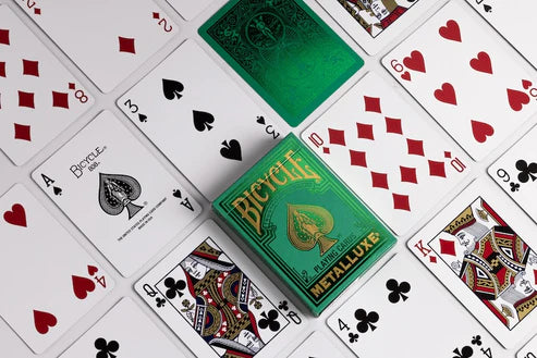 Bicycle MetalLuxe Green 2022 Playing Cards Eclipse Games Puzzles Novelties