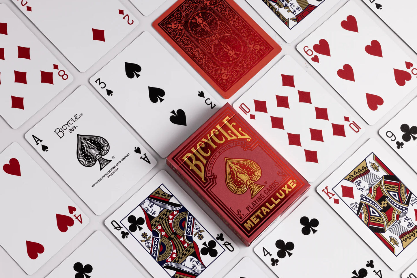 Bicycle MetalLuxe Red 2022 Playing Cards Eclipse Games Puzzles Novelties