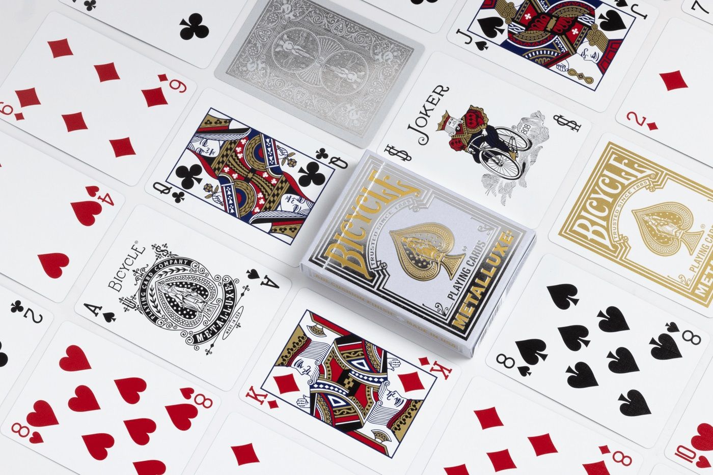 Bicycle Metalluxe Silver Playing Cards Eclipse Games Puzzles Novelties