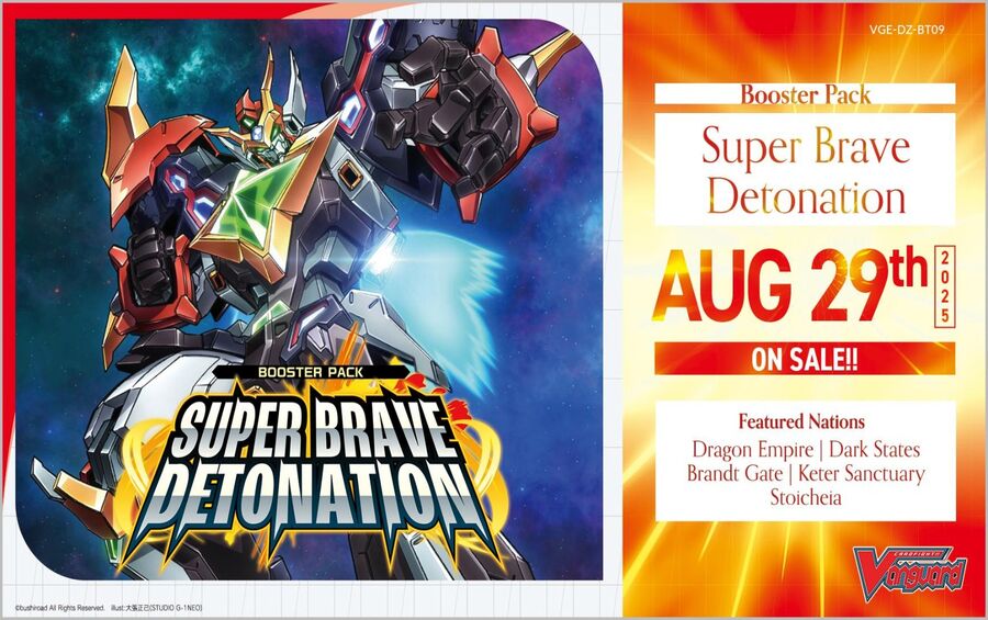 Cardfight! Vanguard TCG- DZ-BT09 Super Brave Detonation Booster Box Case (20 Booster Boxes)