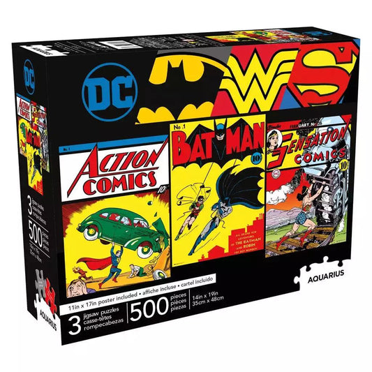 Aquarius DC Comics 3x500 Pieces Jigsaw Puzzle (Set of 3 Puzzle Pack) - Eclipse Games Puzzles Novelties