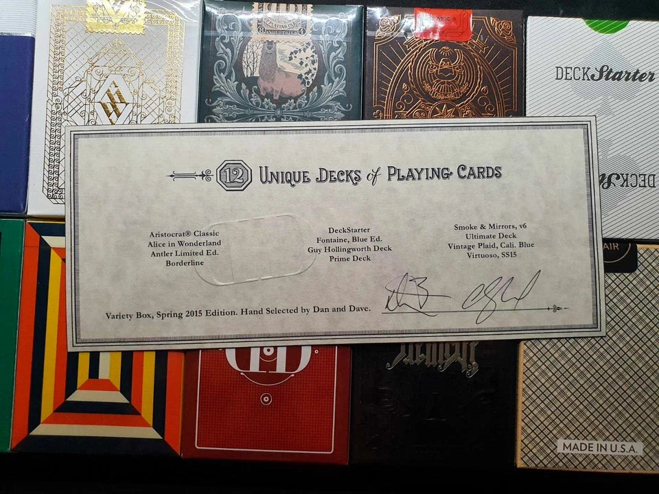 Dan & Dave Spring 2015 Variety Box - 12 Unique USPCC Decks - Eclipse Games Puzzles Novelties