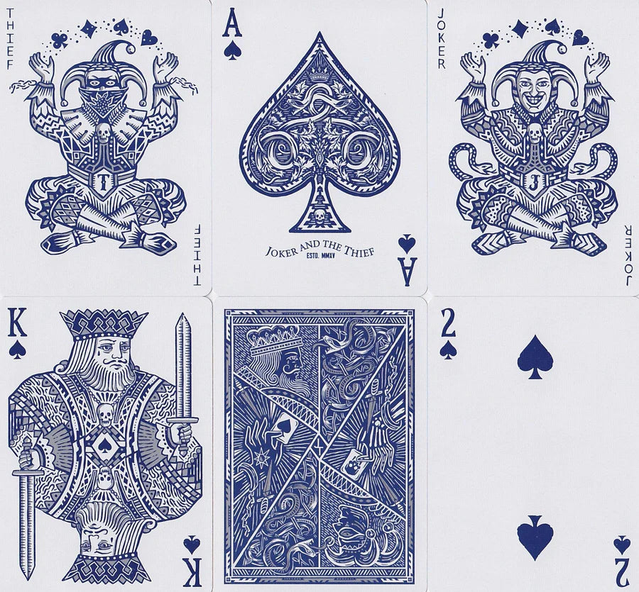 Joker and the Thief Midnight Blue V1 Playing Cards - Eclipse Games Puzzles Novelties