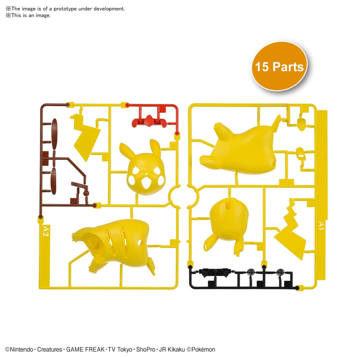 Pokemon Bandai Model Kit 03 PIKACHU 15 Pieces - Eclipse Games Puzzles Novelties