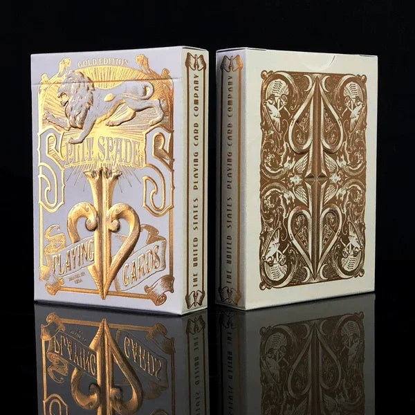 Split Spades Gold Metallic Playing Cards by David Blaine - Eclipse Games Puzzles Novelties