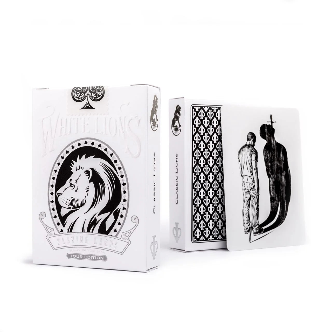 White Lions Tour Edition Black Reverse Playing Cards by David Blaine - Eclipse Games Puzzles Novelties