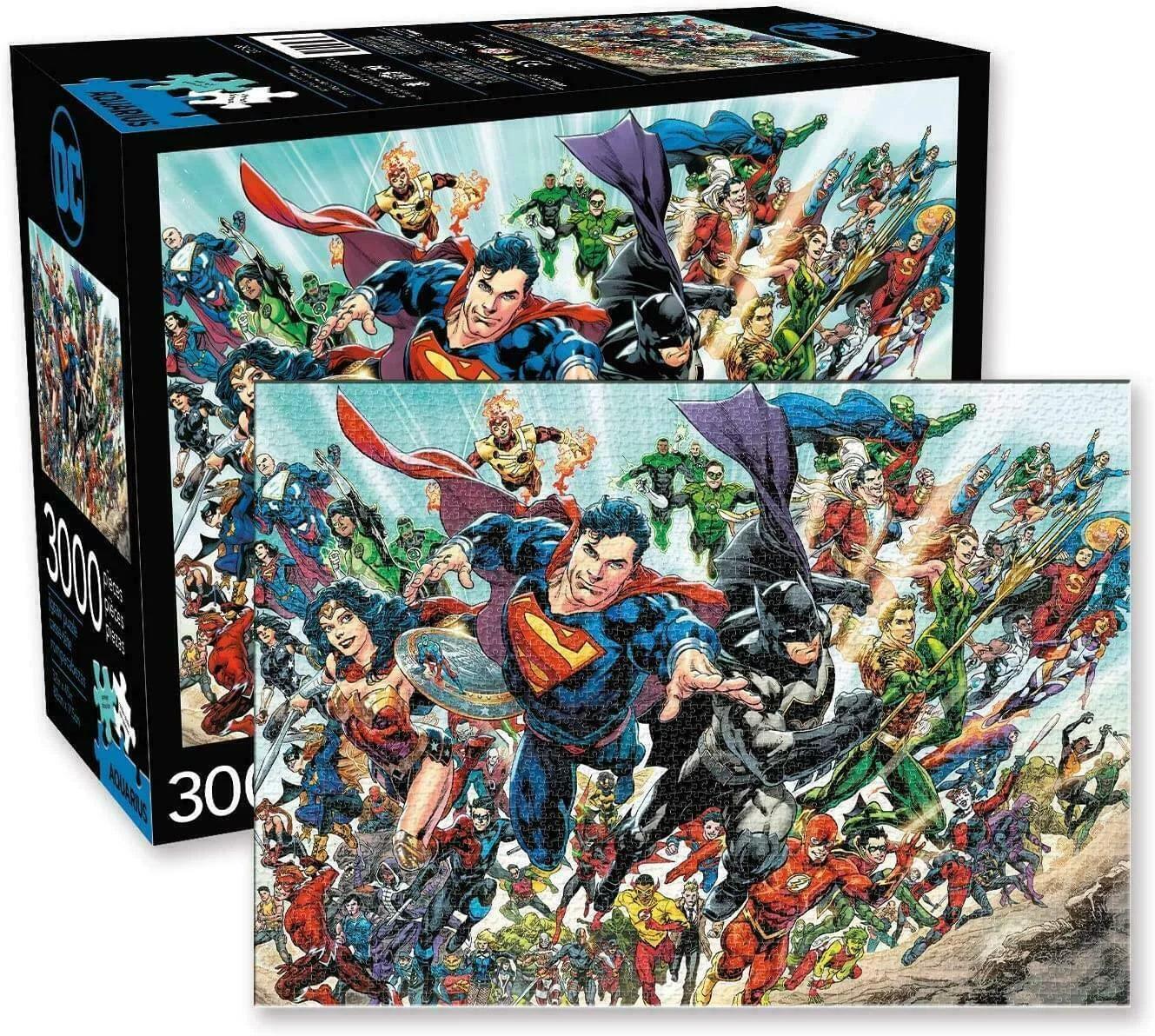 Aquarius Dc Comics Heroes Cast 3000 Pieces Jigsaw Puzzle - Eclipse Games Puzzles Novelties