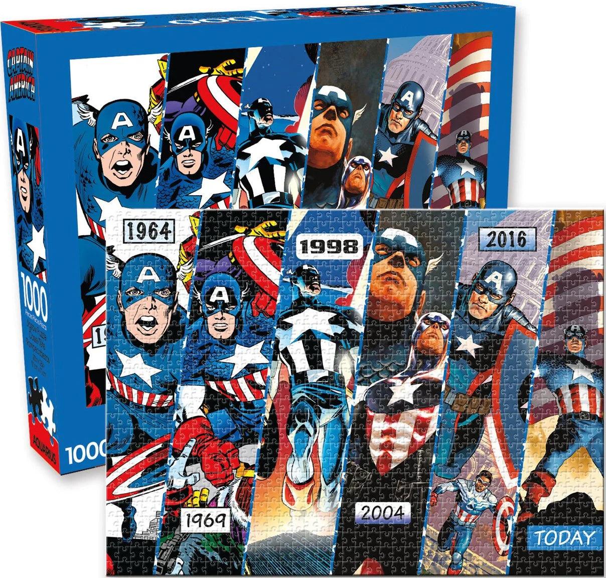 Aquarius Marvel Captain America Timeline 1000 Pieces Jigsaw Puzzle - Eclipse Games Puzzles Novelties