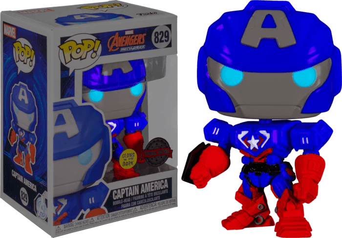 Avengers Mech Strike - Captain America Mech Glow in the Dark Pop! Vinyl Figure #829 - Eclipse Games Puzzles Novelties