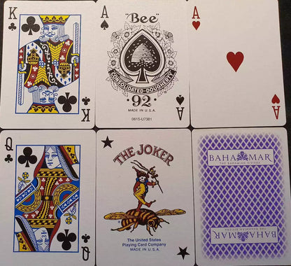 Bee Bahamar Purple Playing Cards - Eclipse Games Puzzles Novelties
