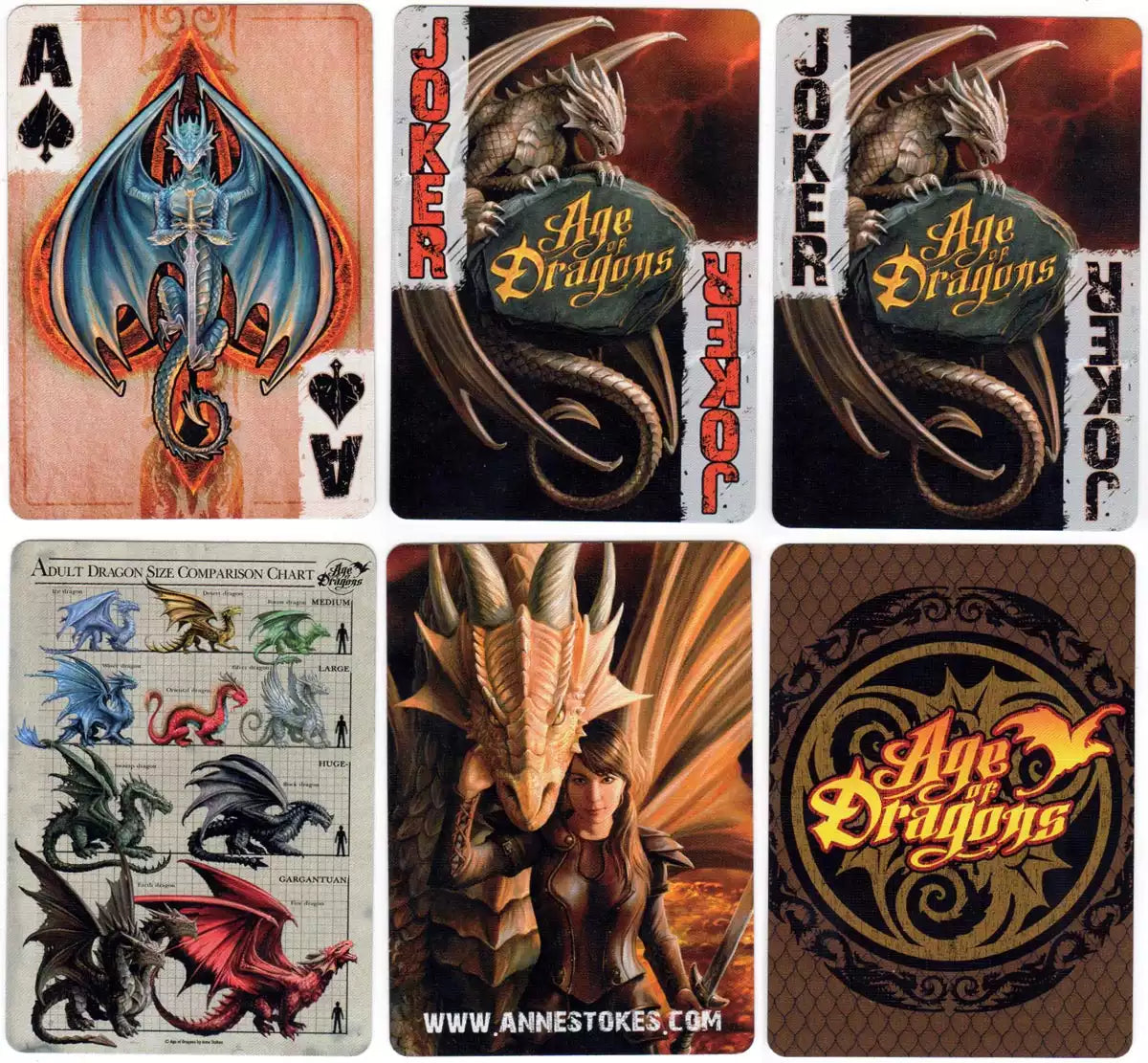 Bicycle Anne Stokes Age of Dragons Playing Cards - Eclipse Games Puzzles Novelties