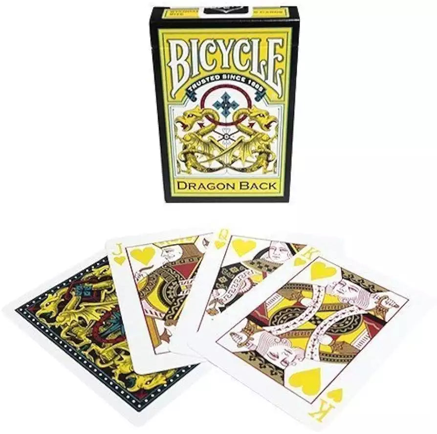 Bicycle Dragon Back Yellow Playing Cards - Eclipse Games Puzzles Novelties