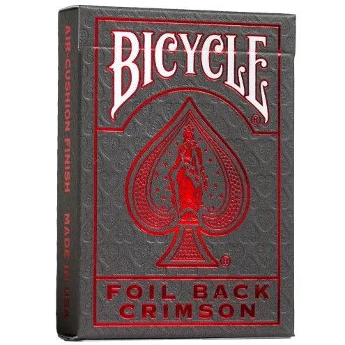 Bicycle foil back crimson playing cards hotsell
