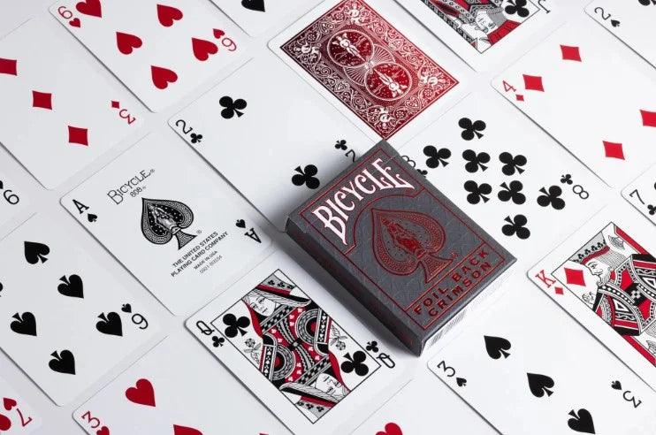 Bicycle Foil Back Crimson Metalluxe Red Playing Cards - Eclipse Games Puzzles Novelties