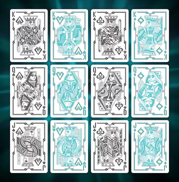 Bicycle Grid 2.0 Blue Playing Cards Glows Under Ultraviolet Light - Eclipse Games Puzzles Novelties