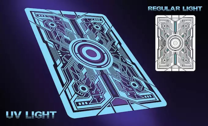 Bicycle Grid 2.0 Blue Playing Cards Glows Under Ultraviolet Light - Eclipse Games Puzzles Novelties