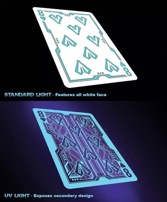 Bicycle Grid 2.0 Blue Playing Cards Glows Under Ultraviolet Light - Eclipse Games Puzzles Novelties