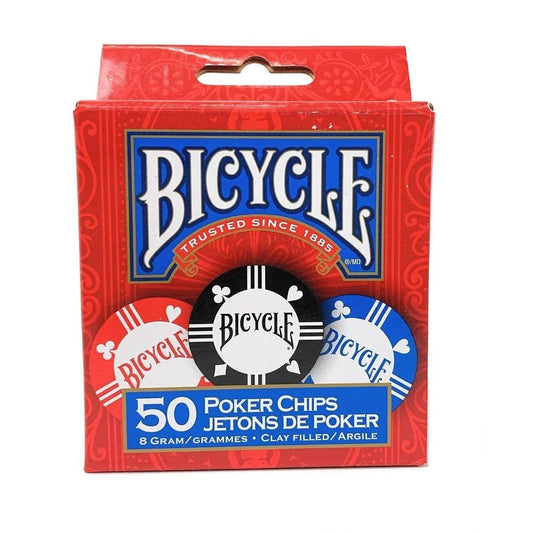 Bicycle Poker Chips 8gm 50 Chips - Eclipse Games Puzzles Novelties