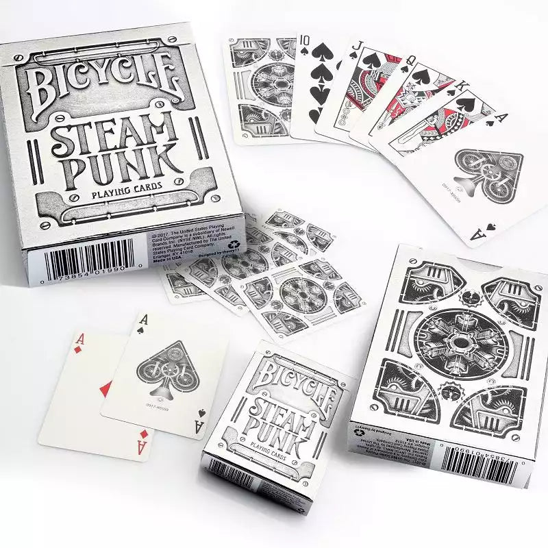 Bicycle Steampunk Silver Playing Cards - Eclipse Games Puzzles Novelties