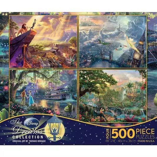 Ceaco Thomas Kinkade - Disney Dreams Collection 4 in 1 Multipack - Eclipse Games Puzzles Novelties