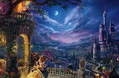 Ceaco Thomas Kinkade Disney Dreams Collection 4-in-1 Puzzles 500pc Alice in Wonderland, Mickey & Minnie Mouse and Beauty and the Beast - Eclipse Games Puzzles Novelties