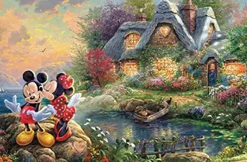 Ceaco Thomas Kinkade Disney Dreams Collection 4-in-1 Puzzles 500pc Alice in Wonderland, Mickey & Minnie Mouse and Beauty and the Beast - Eclipse Games Puzzles Novelties