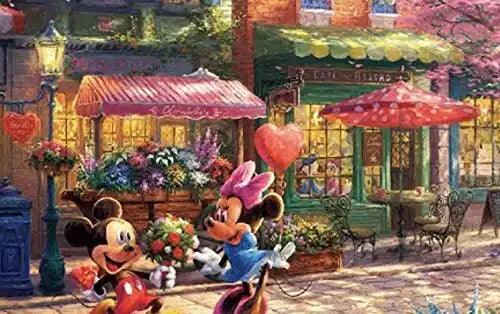 Ceaco Thomas Kinkade Disney Dreams Collection 4-in-1 Puzzles 500pc Alice in Wonderland, Mickey & Minnie Mouse and Beauty and the Beast - Eclipse Games Puzzles Novelties