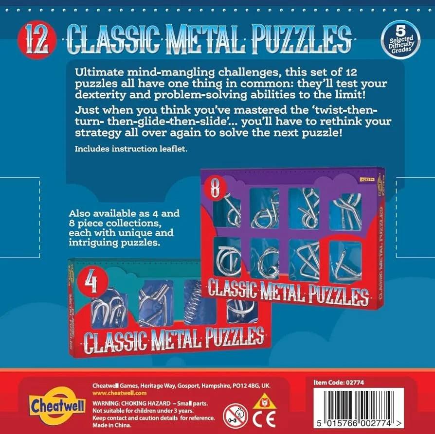Cheatwell Games IQ Buster Metal Set 12 - Eclipse Games Puzzles Novelties