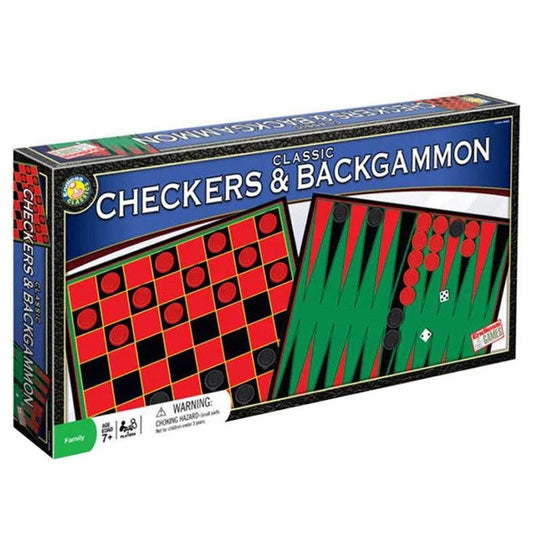 Classic Checkers and Backgammon Set - Eclipse Games Puzzles Novelties