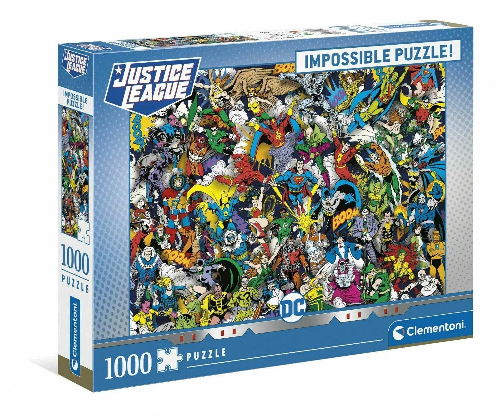 Clementoni Justice League Impossible 1000 Pieces Jigsaw Puzzle - Eclipse Games Puzzles Novelties