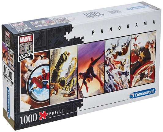 Clementoni Marvel 80th Anniversary Panorama 1000 Pieces Jigsaw Puzzle - Eclipse Games Puzzles Novelties