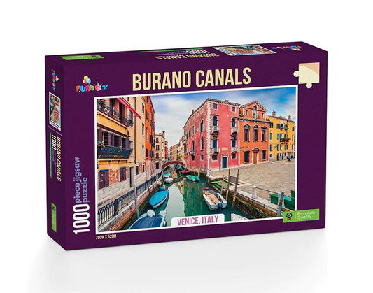 Funbox Burano Canals Venice Italy 1000 Pieces Jigsaw Puzzle - Eclipse Games Puzzles Novelties