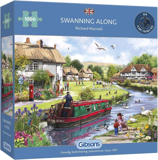 Gibsons Swanning Along Richard Macneil 1000 Pieces Jigsaw Puzzle - Eclipse Games Puzzles Novelties