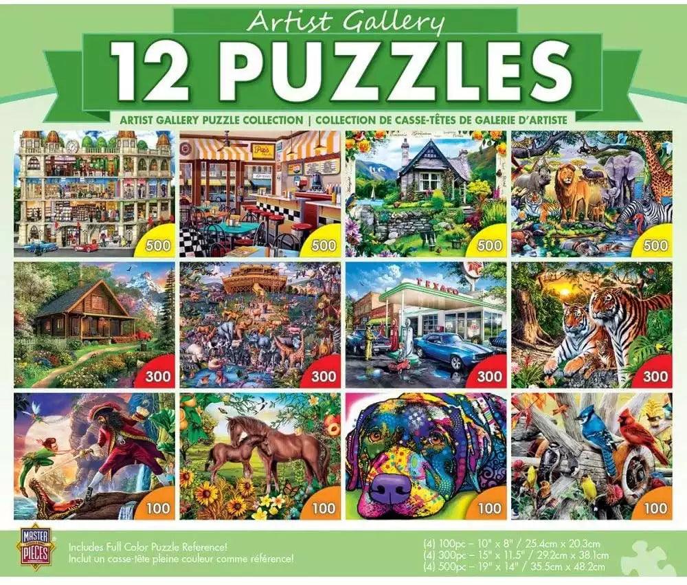 Masterpieces Jigsaw Puzzle 12 Pack Artist Gallery - Eclipse Games Puzzles Novelties