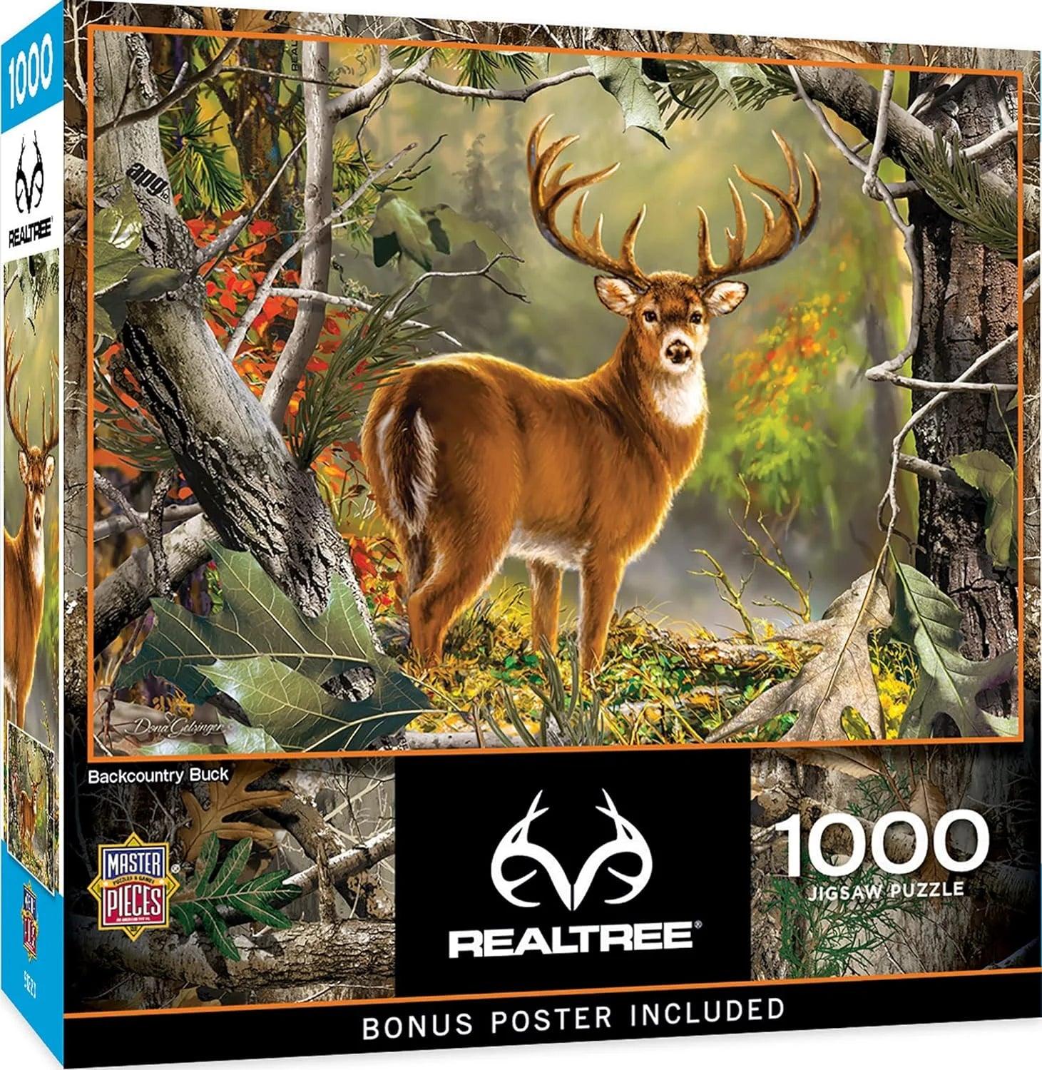 Masterpieces Real Tree Backcounty Buck Deer 1000 Pieces Jigsaw Puzzle - Eclipse Games Puzzles Novelties