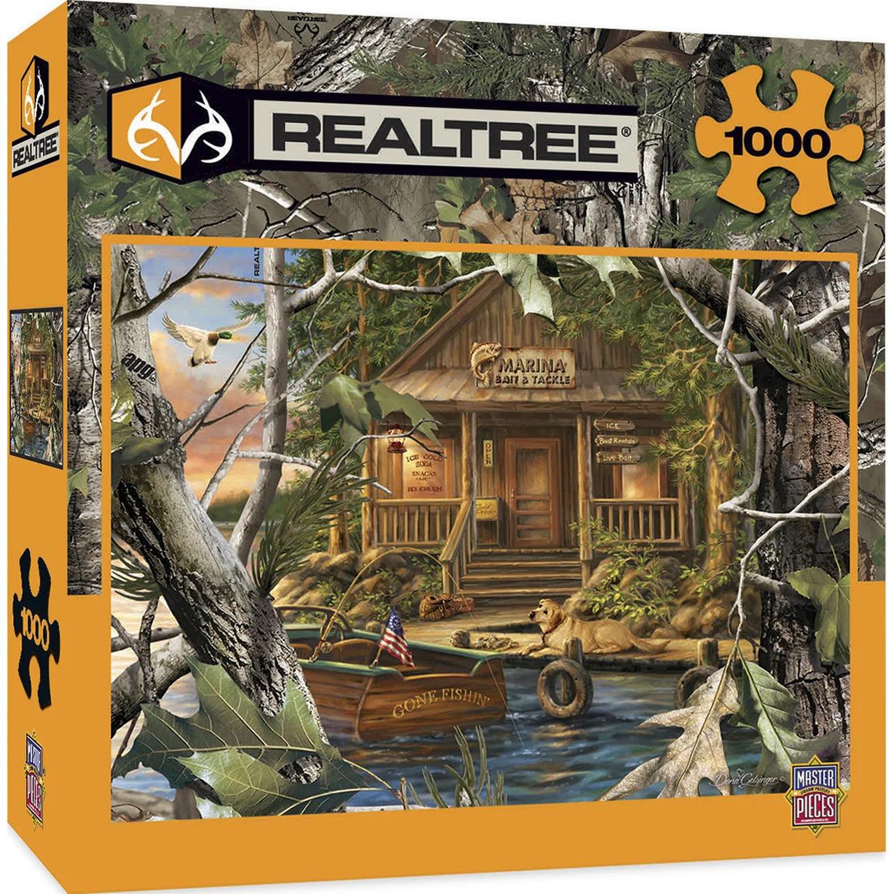 Masterpieces Real Tree Gone Fishing 1000 Pieces Jigsaw Puzzle - Eclipse Games Puzzles Novelties