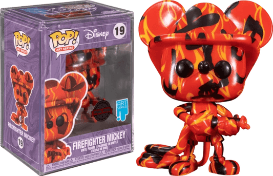 Mickey Mouse - Firefighter Mickey Artist Series Pop! Vinyl Figure with Pop! Protector #19 - Eclipse Games Puzzles Novelties