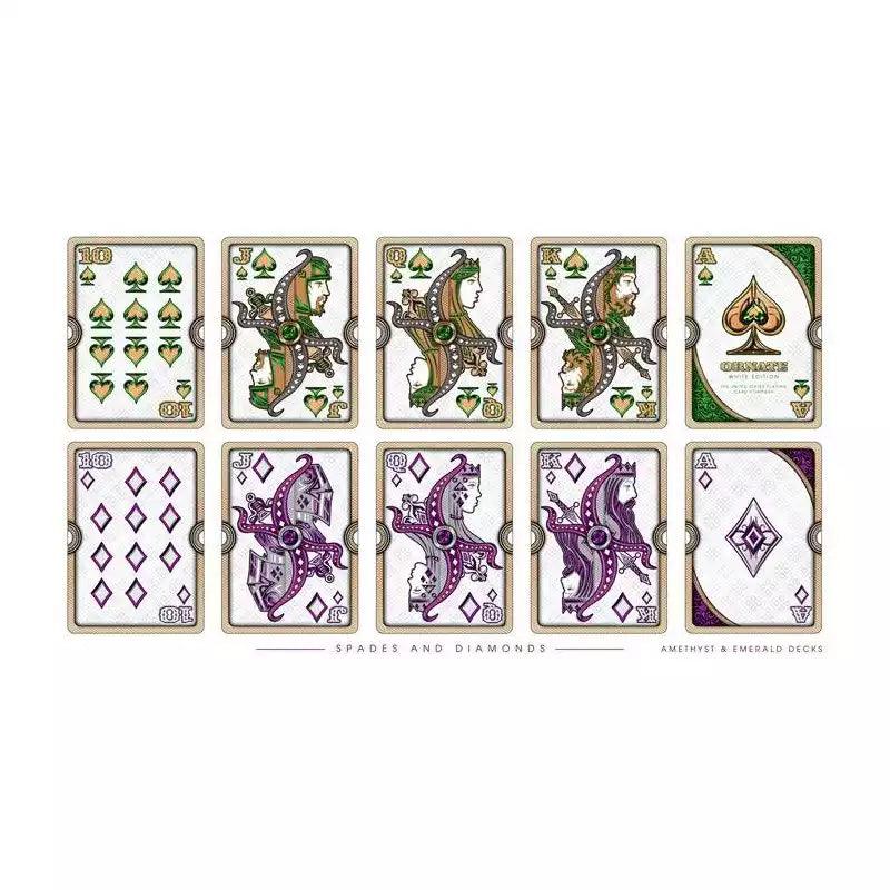 Ornate White Edition Amethyst Playing Cards - Eclipse Games Puzzles Novelties