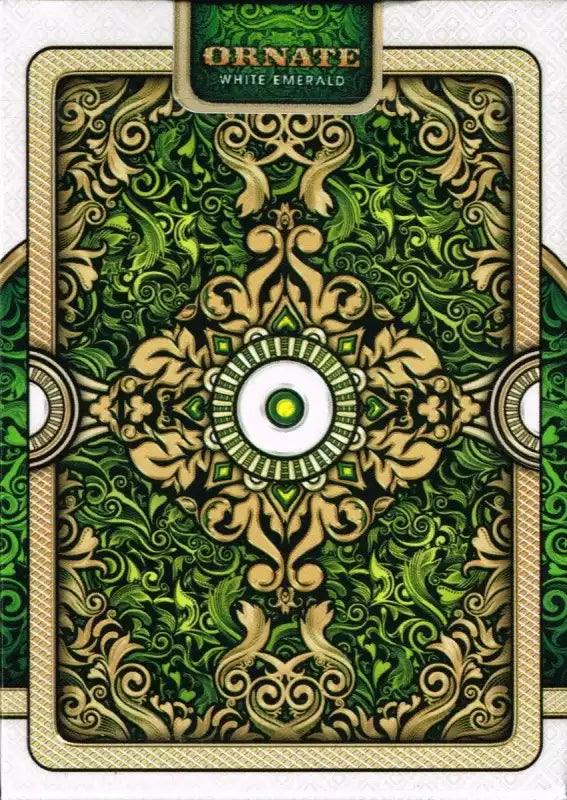 Ornate White Edition Emerald Playing Cards - Eclipse Games Puzzles Novelties