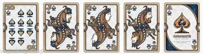 Ornate White Edition Sapphire Playing Cards - Eclipse Games Puzzles Novelties