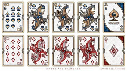 Ornate White Edition Sapphire Playing Cards - Eclipse Games Puzzles Novelties
