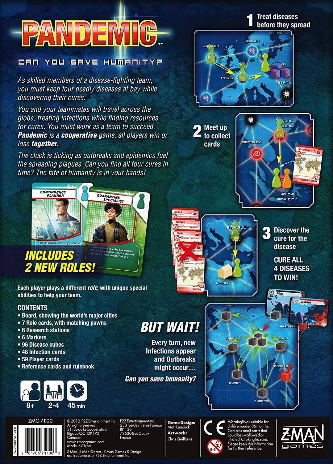 Pandemic Board Game - Eclipse Games Puzzles Novelties