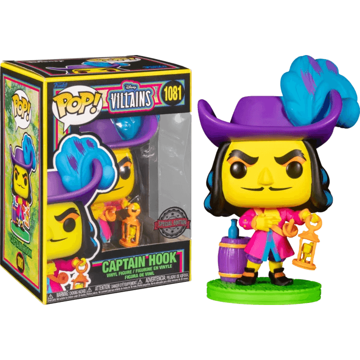 Peter Pan - Captain Hook Blacklight Pop! Vinyl Figure #1081 - Eclipse Games Puzzles Novelties