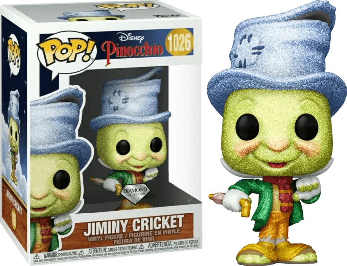 Pinocchio - Street Jiminy Cricket 80th Anniversary Diamond Glitter Pop! Vinyl Figure #1026 - Eclipse Games Puzzles Novelties