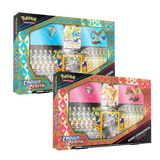 Pokemon TCG Crown Zenith Shiny Zacian / Zamazenta Figure Box - Eclipse Games Puzzles Novelties