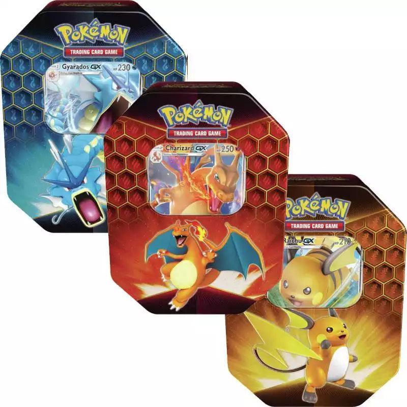 Pokemon TCG Hidden Fates Tin Charizard Gyrados Raichu - Single - Eclipse Games Puzzles Novelties