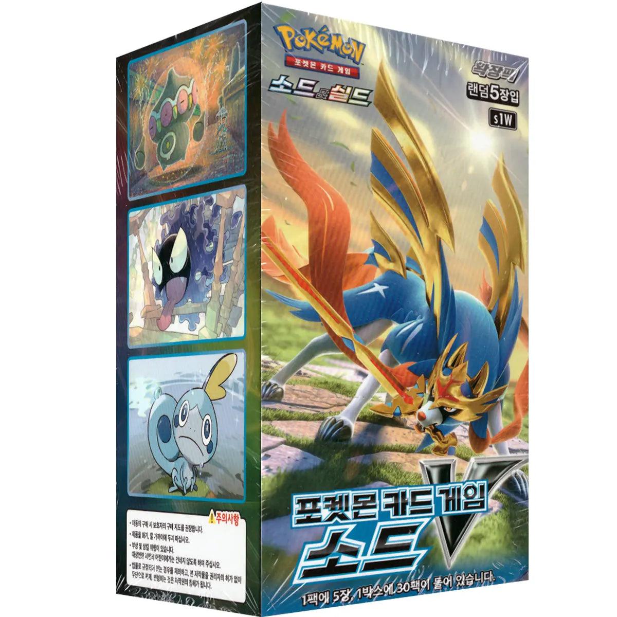 Pokemon TCG S1W Sword V Booster Box Korean - Eclipse Games Puzzles Novelties