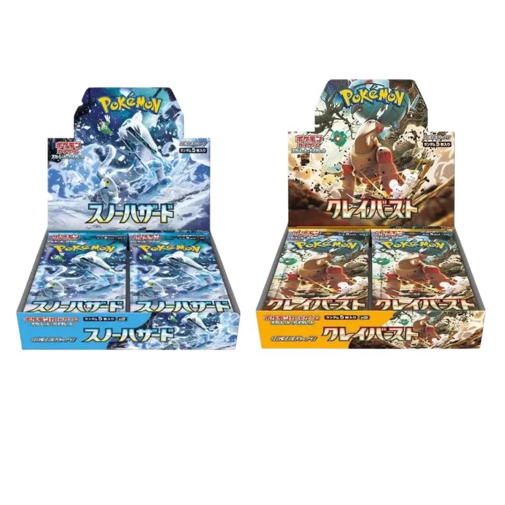 Pokemon TCG Snow Hazard & Clay burst Japanese Booster Box Bundle - Eclipse Games Puzzles Novelties