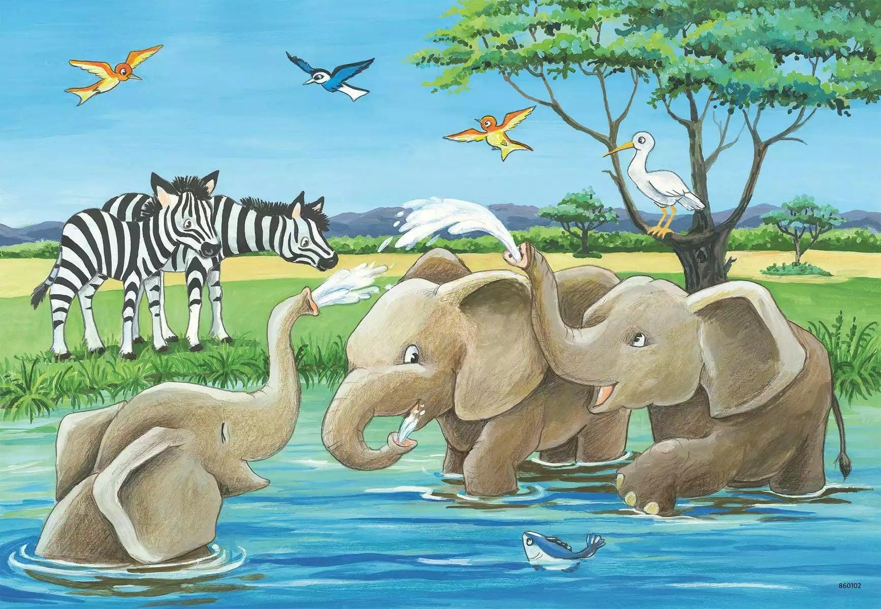 Ravensburger Baby Safari Animals Puzzle 2x12 Pieces Jigsaw Puzzle - Eclipse Games Puzzles Novelties