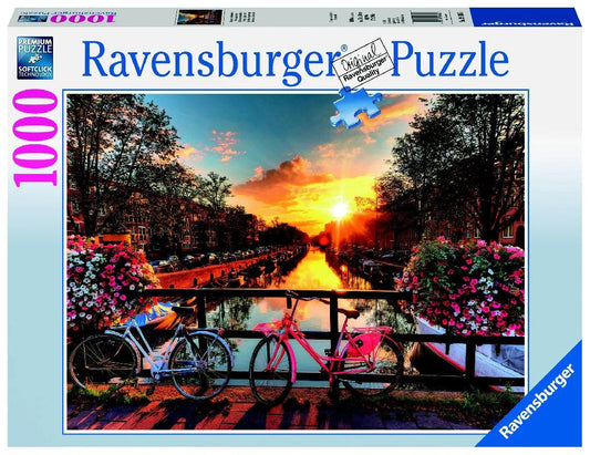 Ravensburger Bicycles in Amsterdam Puzzle 1000 Pieces Jigsaw Puzzle - Eclipse Games Puzzles Novelties
